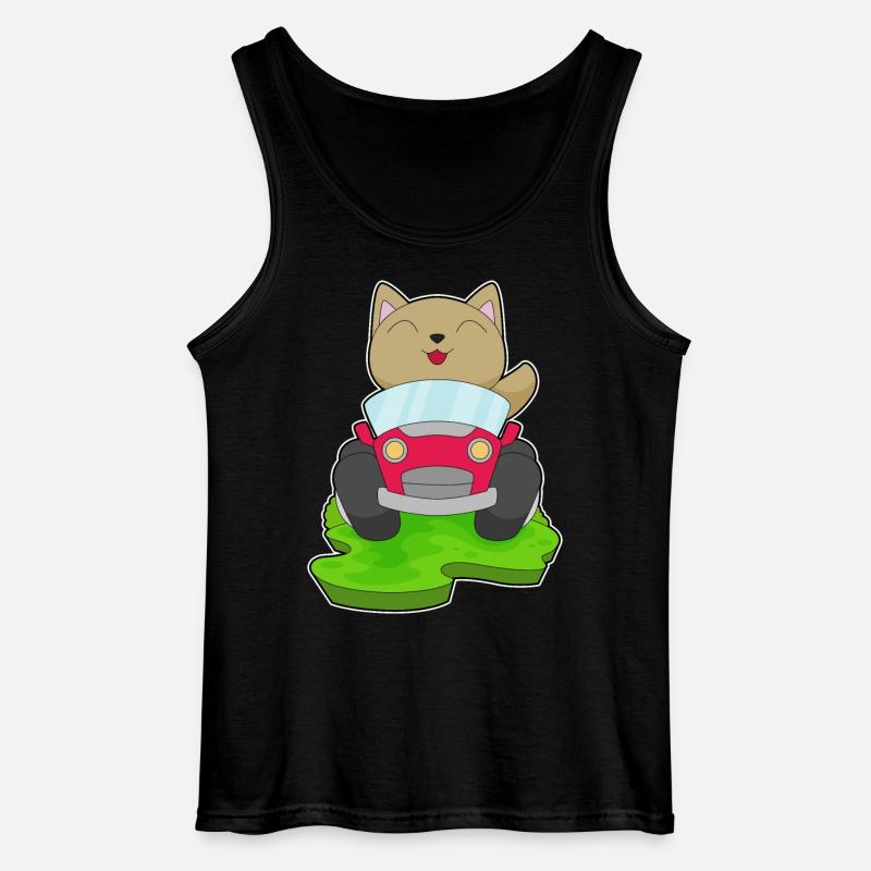 Katze Auto - Gildan Männer Tank Top - Schwarz