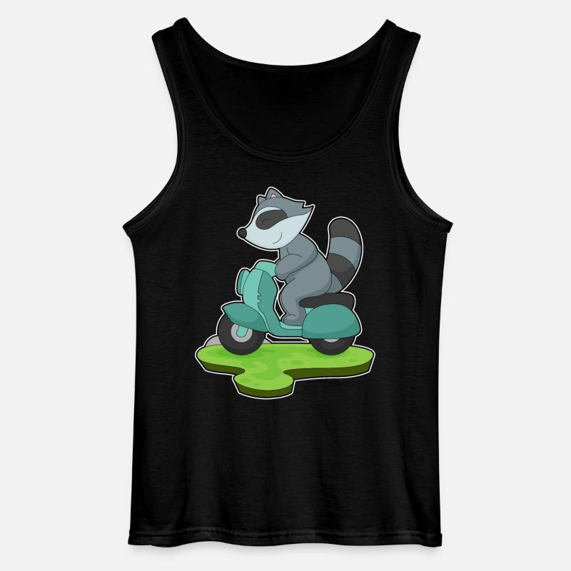 Waschbär Motorroller - Gildan Männer Tank Top - Schwarz