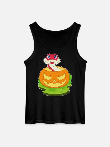 Snake Halloween Pumpkin - Gildan Men’s Tank Top - black