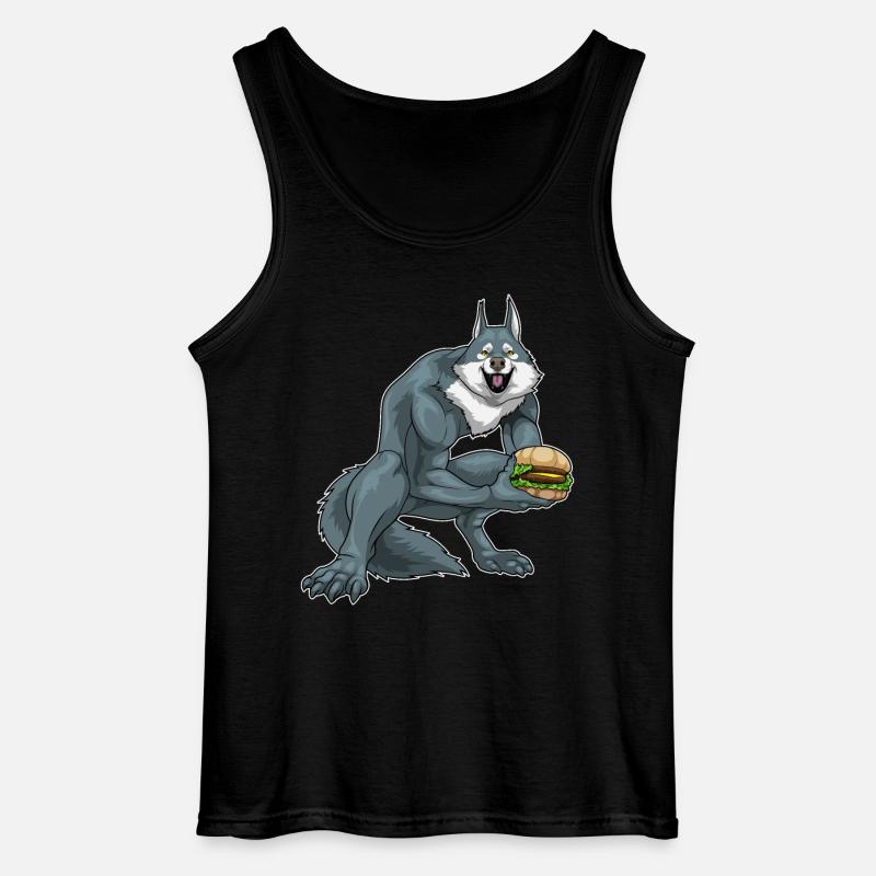 Werwolf Halloween Burger - Gildan Männer Tank Top - Schwarz