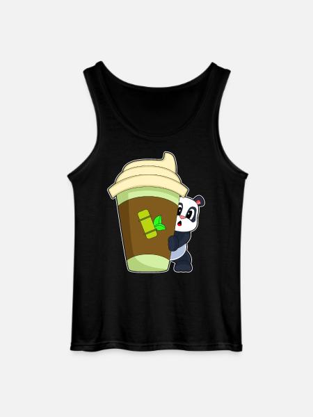 Panda Coffee to go Mug - Gildan Men’s Tank Top - black