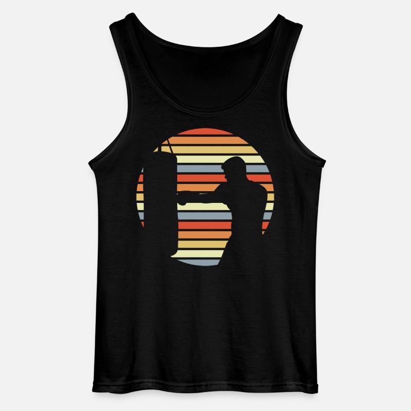 Boxer Drawing - Gildan Men’s Tank Top - black