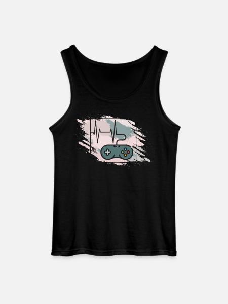 Herzschlag Gaming Controller Retro - Gildan Männer Tank Top - Schwarz