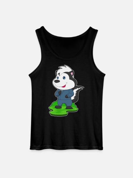 Skunk Groom Suit Wedding - Gildan Men’s Tank Top - black
