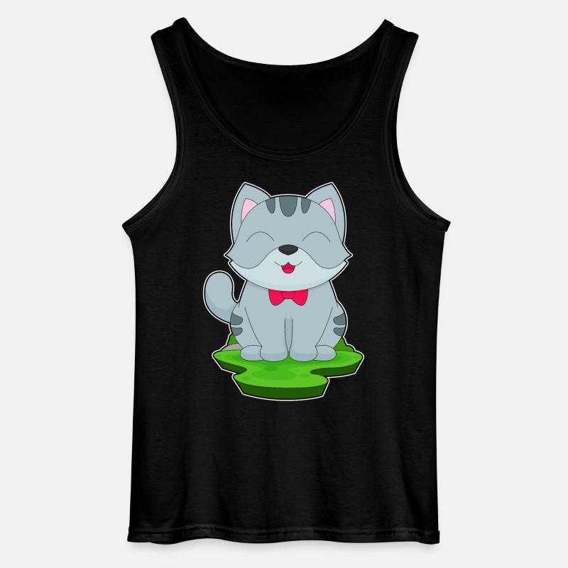Katze Schleife - Gildan Männer Tank Top - Schwarz
