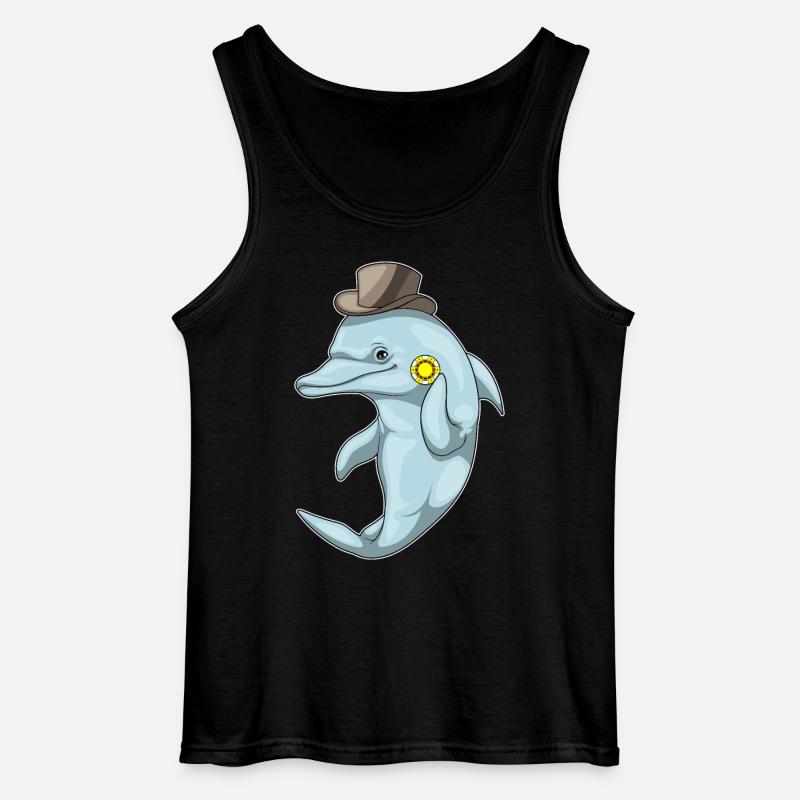 Delfin Poker Pokerchips - Gildan Männer Tank Top - Schwarz