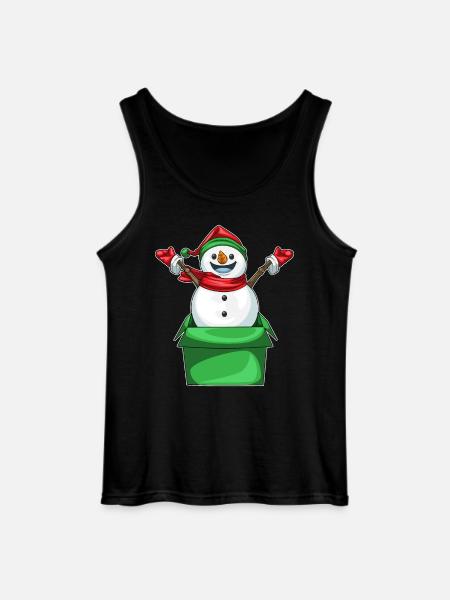 Snowman Christmas Cardboard Box - Gildan Men’s Tank Top - black