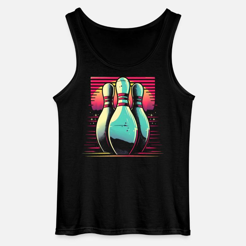 Bowling Synthwave - Gildan Men’s Tank Top - black