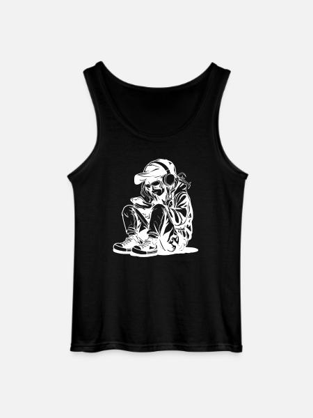 Video Game Lover Drawing - Gildan Men’s Tank Top - black