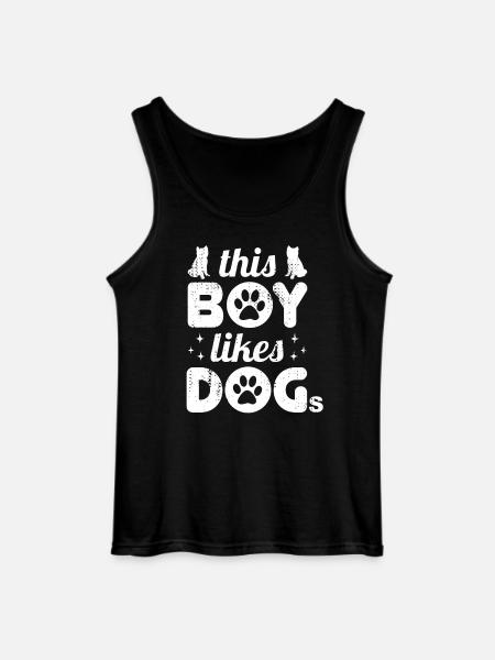 This boy likes dogs - Gildan Men’s Tank Top - black