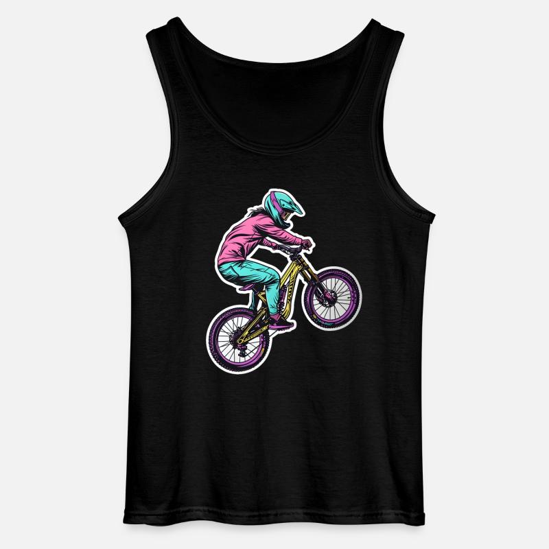 Mountainbikerin - Gildan Männer Tank Top - Schwarz