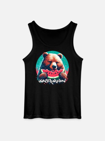 Watermelon Bear Yummy Gift - Gildan Men’s Tank Top - black