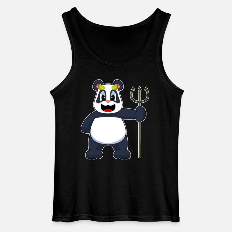 Panda Halloween Devil - Gildan Men’s Tank Top - black
