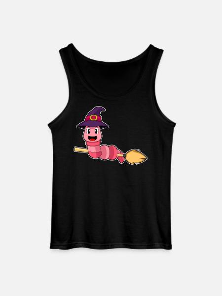 Worm Witch Broom - Gildan Men’s Tank Top - black
