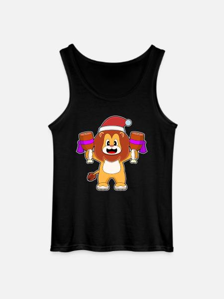 Löwe Weihnachten Fleisch - Gildan Männer Tank Top - Schwarz