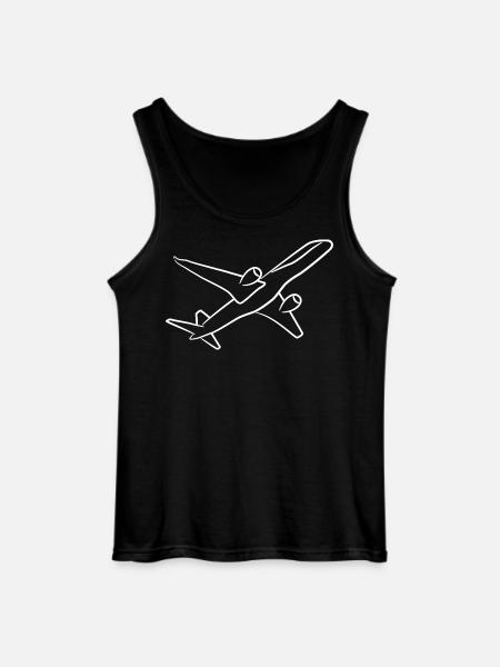 Airplane Sketch - Gildan Men’s Tank Top - black