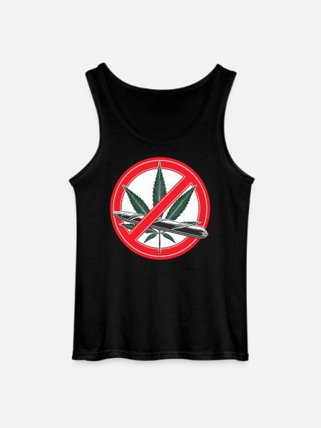 Cannabis Marijuana Prohibition Sign - Gildan Men’s Tank Top - black