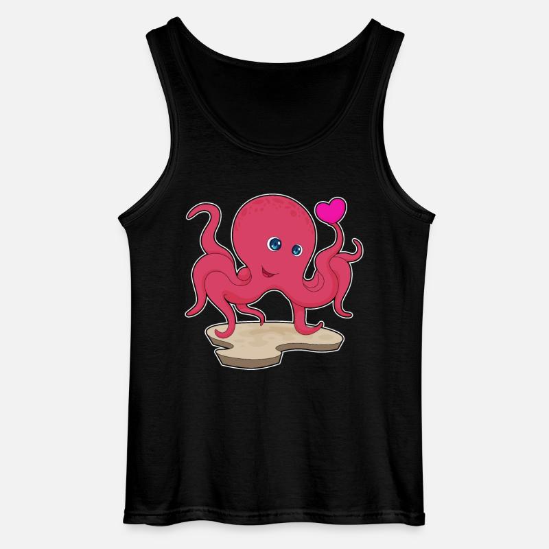 Krake Herz - Gildan Männer Tank Top - Schwarz