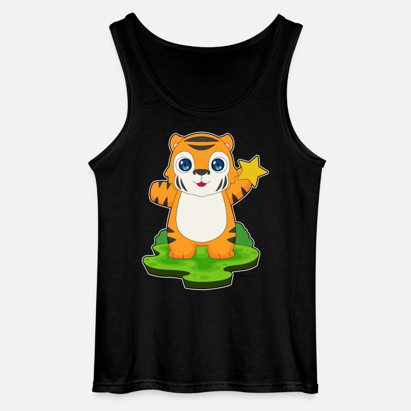 Tiger Stern - Gildan Männer Tank Top - Schwarz