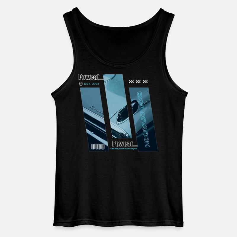 Never Stop Exploring - Gildan Men’s Tank Top - black