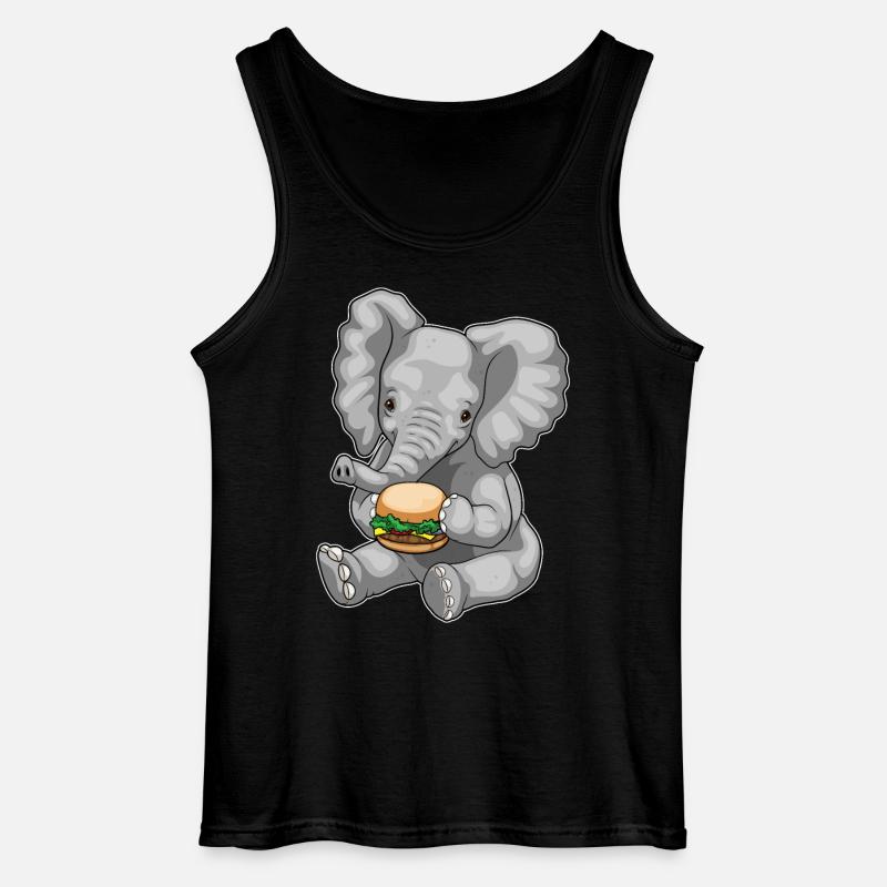 Elefant Cheeseburger - Gildan Männer Tank Top - Schwarz