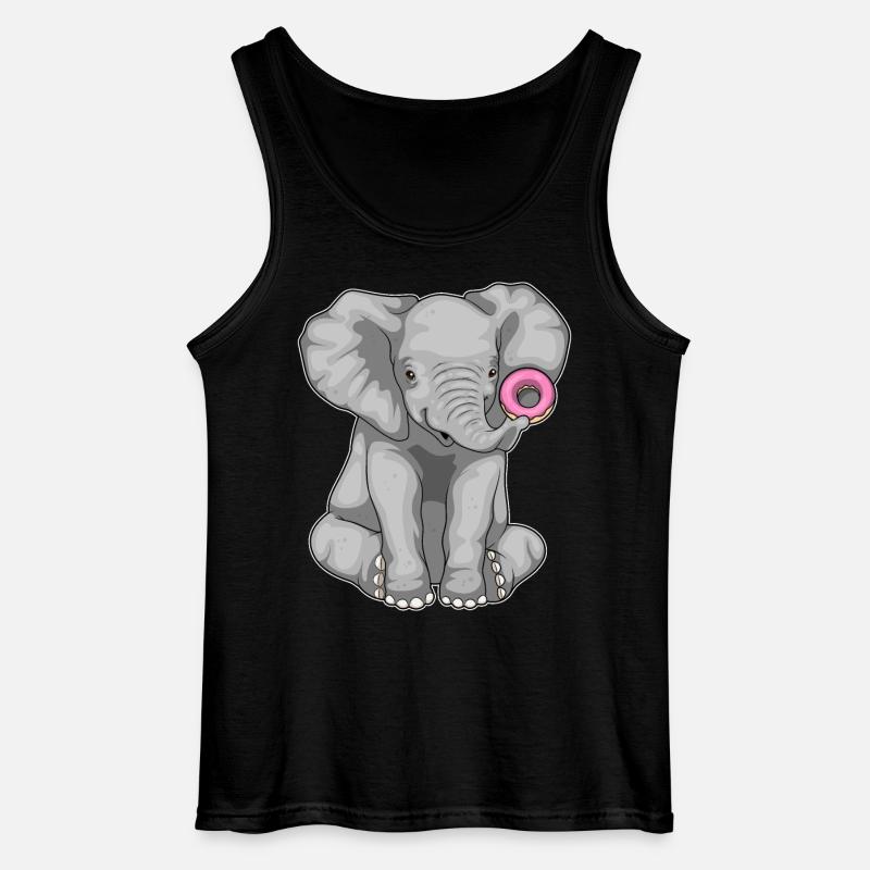 Elefant Donut - Gildan Männer Tank Top - Schwarz