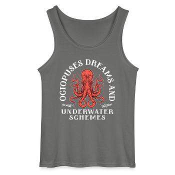 Octopuses dreams and underwater schemes - Gildan Men’s Tank Top - charcoal grey - Front - AI Model Male 185 dark (185cm)