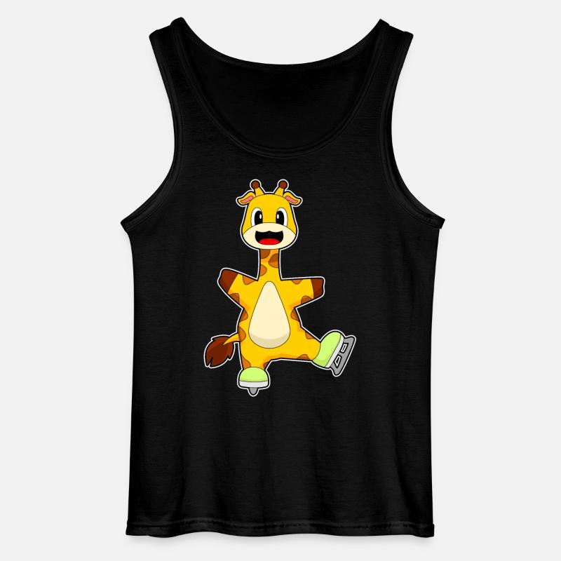 Giraffe Eislaufen Schlittschuhe - Gildan Men’s Tank Top - black