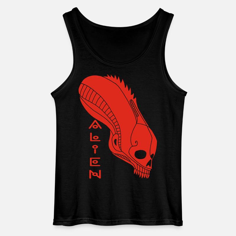 Roter Alien-Schädel - Gildan Männer Tank Top - Schwarz
