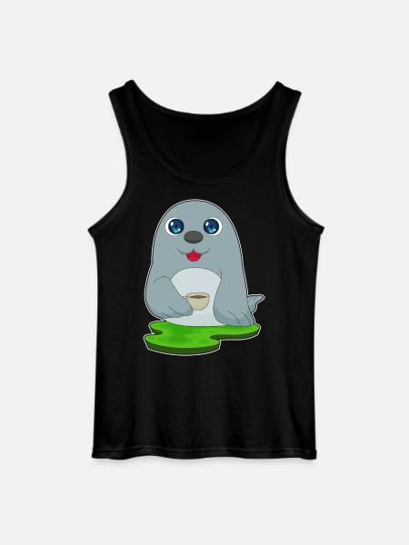 Seal Coffee Mug - Gildan Men’s Tank Top - black