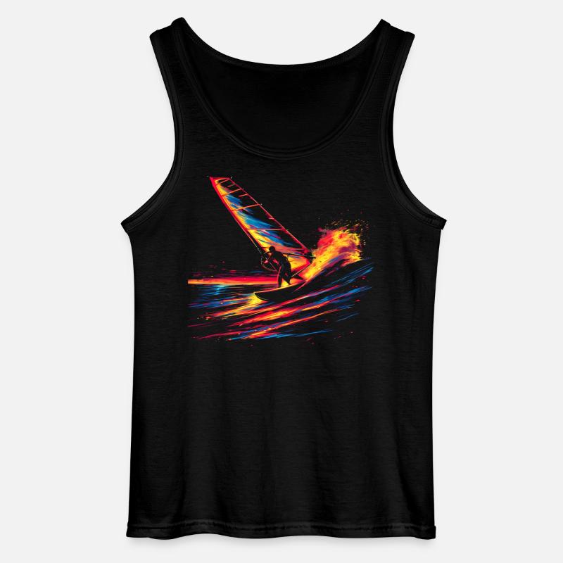 Oldschool Windsurfen - Gildan Männer Tank Top - Schwarz