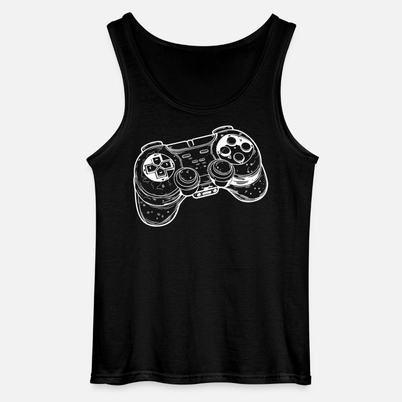 Videospiel Controller Zeichnung - Gildan Männer Tank Top - Schwarz