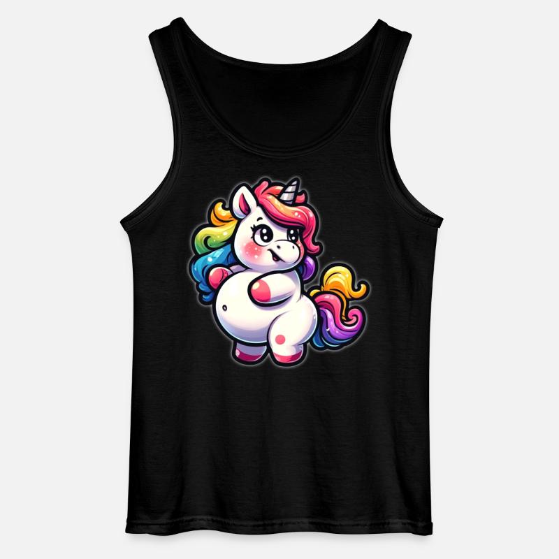 Kunterbuntes Einhorn-Kuscheldesign - Gildan Männer Tank Top - Schwarz