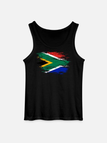 South Africa flag used - Gildan Men’s Tank Top - black