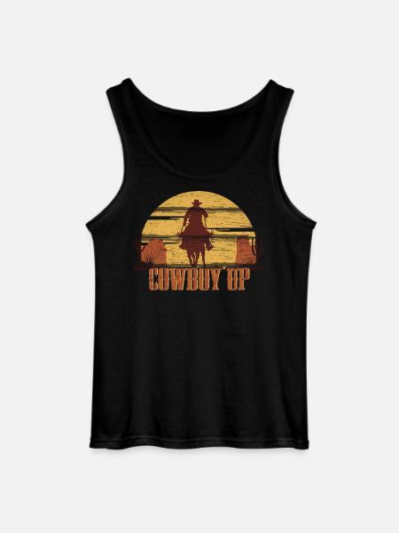 Cowboy Up - Gildan Männer Tank Top - Schwarz