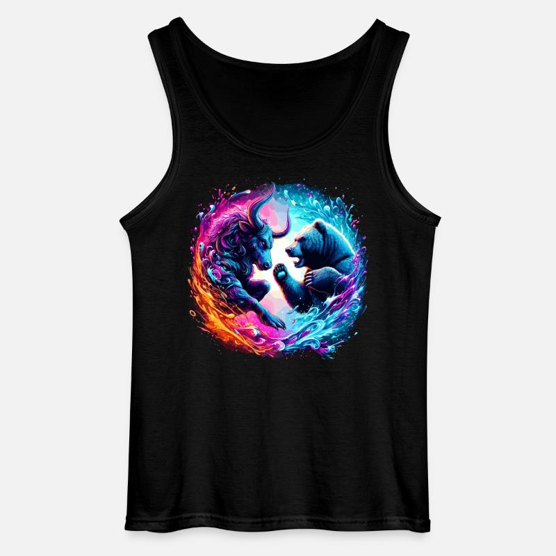Bulle vs Bär Börsen Kampf - Gildan Männer Tank Top - Schwarz