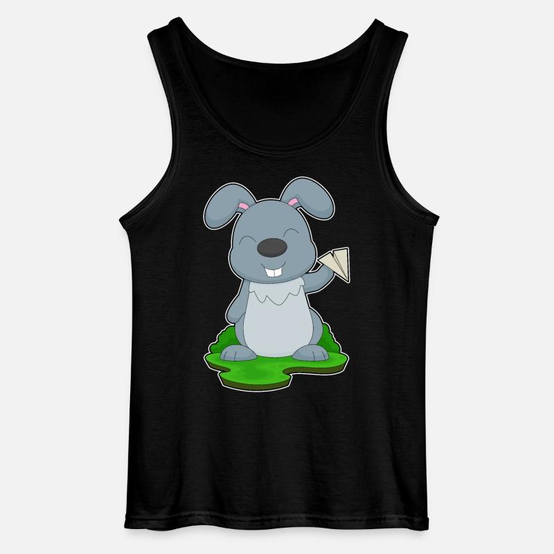 Hase Papierflugzeug - Gildan Männer Tank Top - Schwarz