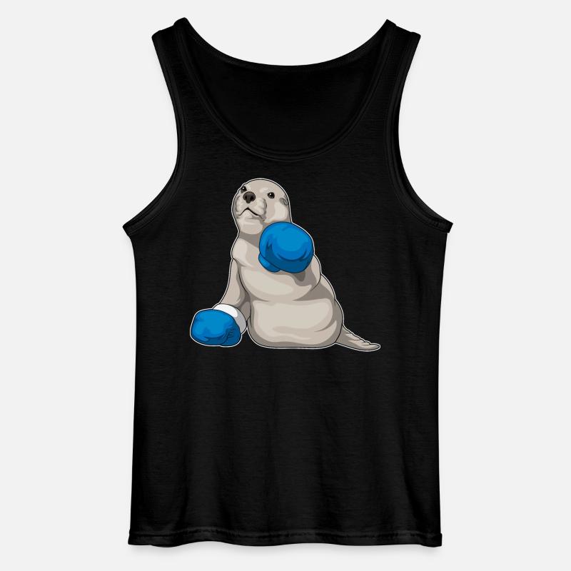Seehund Boxer Boxhandschuhe Boxen - Gildan Männer Tank Top - Schwarz