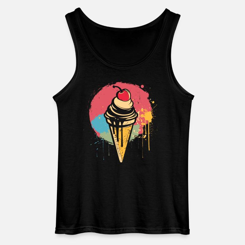 Ice cream cone graffiti - Gildan Men’s Tank Top - black