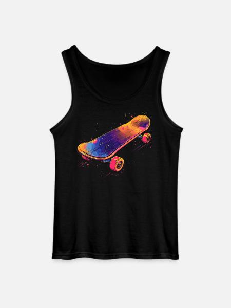 Skateboard Illustration - Gildan Männer Tank Top - Schwarz
