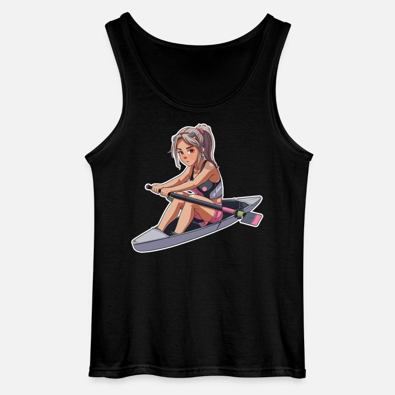 Ruderer Mädchen Grafik - Gildan Männer Tank Top - Schwarz