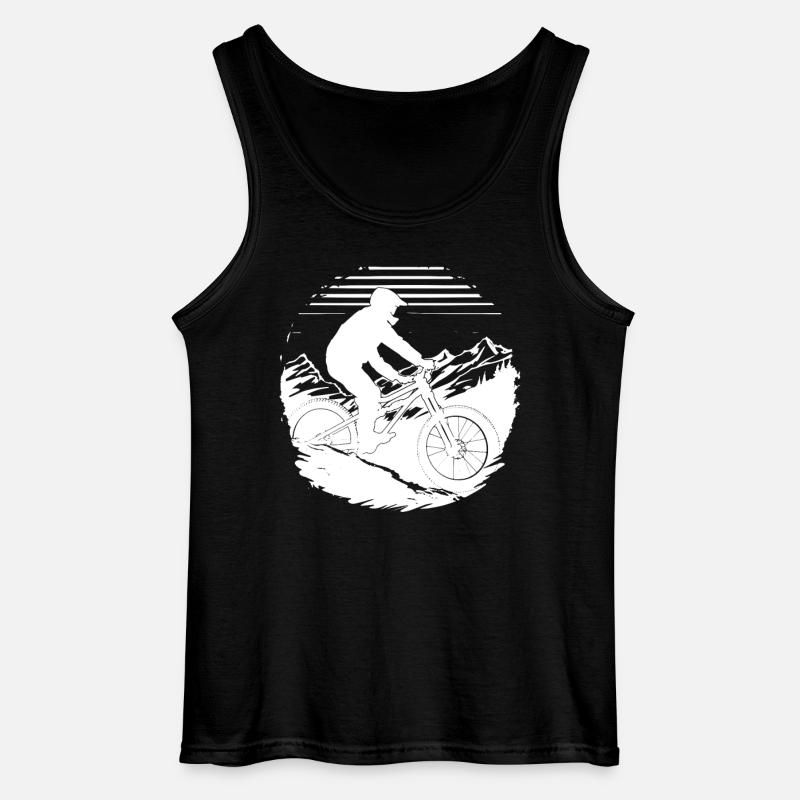 Mountainbiker Zeichnung - Gildan Männer Tank Top - Schwarz