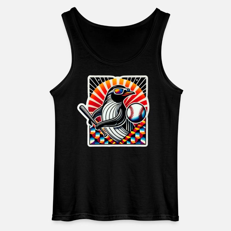 Pinguin Baseball - Gildan Männer Tank Top - Schwarz