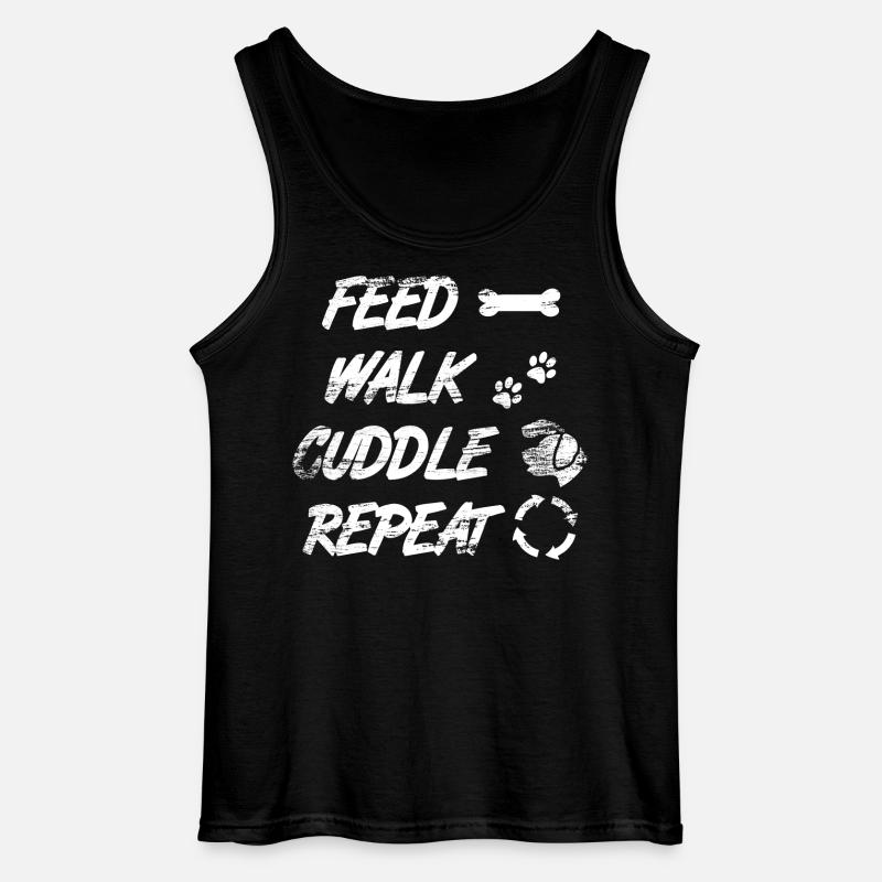 Feed Walk Cuddle Repeat - Gildan Männer Tank Top - Schwarz