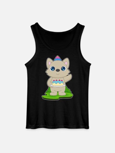 Cat Birthday Cake - Gildan Men’s Tank Top - black