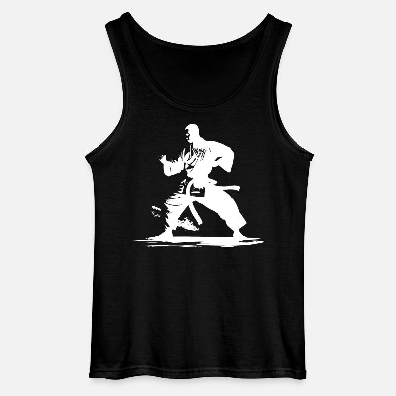 Karate Junge Grafik - Gildan Männer Tank Top - Schwarz