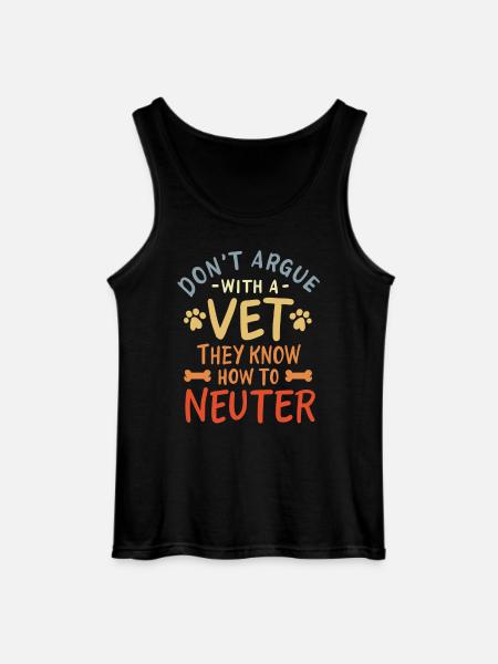 Diskuter ikke med en dyrlæge - Gildan tanktop til mænd - sort