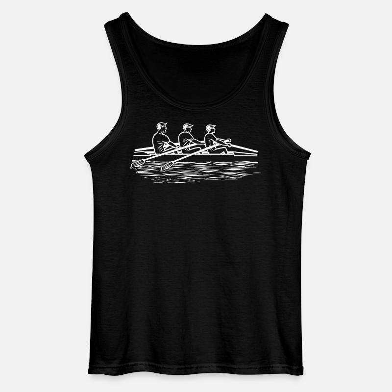 Rudermannschaft Line Art - Gildan Männer Tank Top - Schwarz