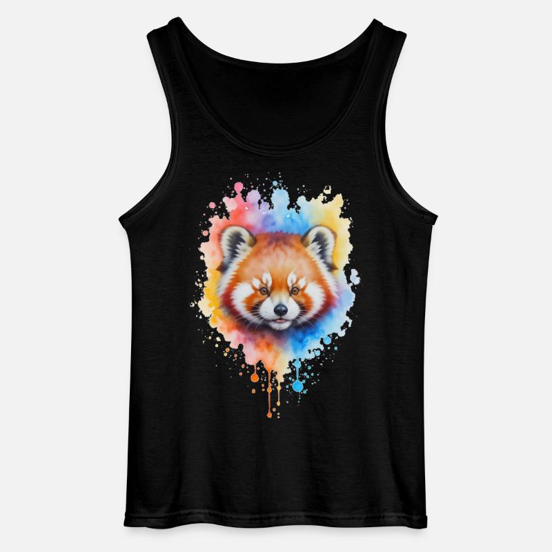 Rot Panda Aquarell Splash - Gildan Männer Tank Top - Schwarz