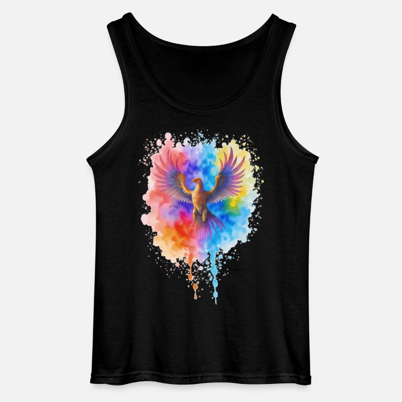 Rauschender Aquarell Phoenix - Gildan Männer Tank Top - Schwarz